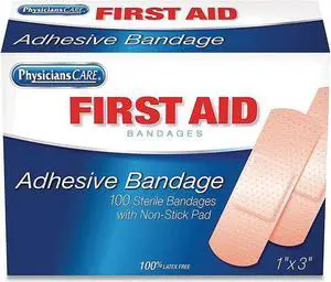 Adhesive Plastic Bandages 1" x 3" 100/Box 90097
