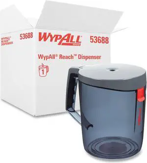 Reach Towel System Dispenser, 9.5 x 7 x 8.75, Black/Smoke 53688