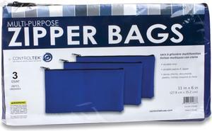 FABRIC DEPOSIT BAG, 5.5 X 11, VINYL, BLUE, 3/PACK