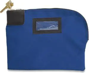 FABRIC DEPOSIT BAG, LOCKING, 8.5 X 11 X 1, CANVAS, BLUE