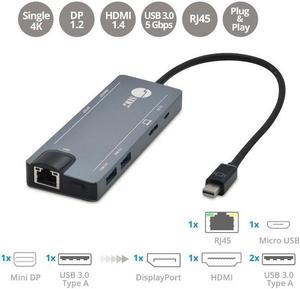 SIIG Mini DisplayPort 4K Video Dock with USB 3.0 LAN Hub JU-H30F11-S1