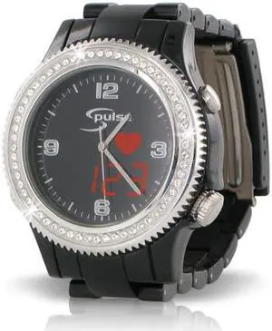 Fashion S-Pulse Heart Rate and Dual Time Zone Watch with Large LED Readout
