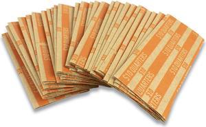 FLAT TUBULAR COIN WRAP, QUARTERS, $10.00, ORANGE, 1,000/BOX