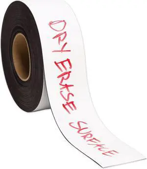 Dry Erase Magnetic Tape Roll, 3" x 50 ft, White, 1/Roll FM2218