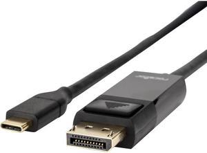 ROCSTOR 3FT USB-C TO DISPLAYPORT CABLE SUPPORTS 4K 60HZ-GOLD PLATED-BLACK