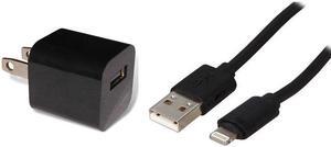 4XEM iPhone Charger Kit 3ft 8pin Cable Iphone Xr Xs Se 8 7 6 Black