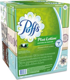 Procter and Gamble Plus Lotion Facial Tissue 2-Ply White 124 Sheets/Box 6 Boxes/Pack 4 Packs/Carton 39383
