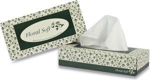 Floral Soft White Facial Tissue 2 Ply 8.13 x 8.5 30 Boxes/Carton F100