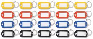 KEY TAGS LABEL WINDOW, 0.88 X 0.19 X 2, ASSORTED, 20/PACK