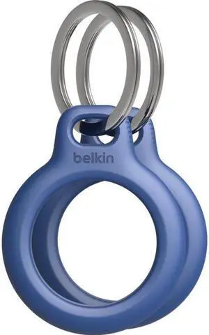 Belkin AirTag Case with Key Ring, Secure Holder Protective Cover for Air Tag with Scratch Resistance Accessory (2 Pack) - Blue