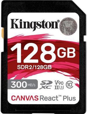 Kingston Canvas React Plus 128GB Secure Digital Extended Capacity (SDXC) Flash Card Model SDR2/128GB