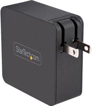 StarTech WCH1CBK USB C Wall Charger, 60W PD with 2m Cable, Portable USB Type C Laptop Charger, Universal Adapter