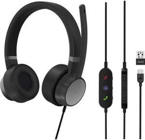 Lenovo 4XD1C99223 USB-C, USB-A Connector Circumaural Go Wired ANC Headset (Thunder Black)