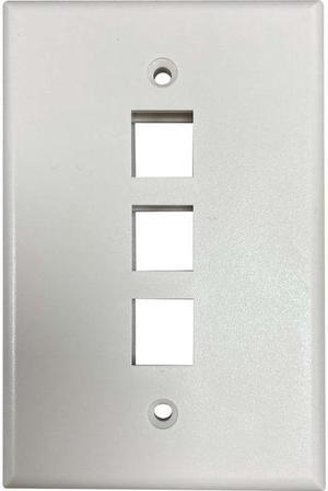 Tripp Lite Safe-IT 3-Port Single-Gang Keystone Plate Ivory Matte N042AB003IVM