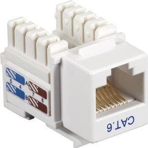 Black Box CAT6J-WH-25PAK CAT6 Keystone Jack - Unshielded, RJ45, White, 25-Pack
