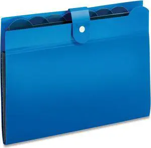SEVEN-POCKET EXPANDING FILE, 1" EXPANSION, 7 SECTIONS, LETTER SIZE, BLUE