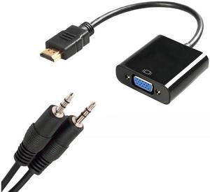 4XEM 4XHDMIVGAAB HDMI to VGA Adapter With 3.5mm Audio Cable - Black