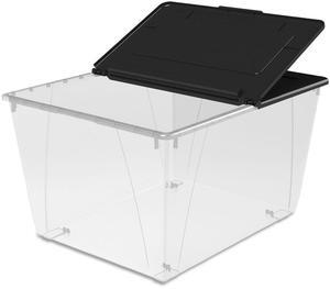 16 Gallon (60L) Storage Tote with Folding Lid, Blue