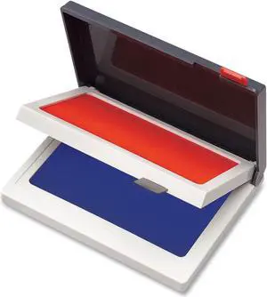 Two-Color Felt Stamp Pads 4.25" x 3.75" Blue/Red 090429