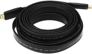 Monoprice HDMI Cable - 15 Feet - Black | Flat, High Speed, 4k@24Hz, 10.2Gbps, 24AWG, CL2 - Commercial Series