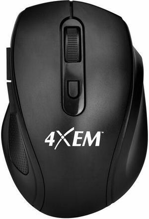 4XEM 20FT Range Wireless Mouse 4XWLSMS1 Black 5 Buttons 1 x Wheel USB 2.0 Type-A 2.4GHz Wireless Optical Mouse