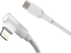 4XEM 4XLIGHTNING6RAW White USB-C to Lightning Right Angled 6 FT Charging Cable