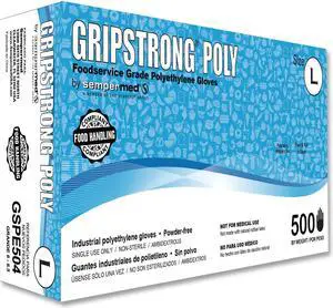 Foodservice Grade Polyethylene Gloves Clear Large Polyethylene 500/Box 20 Boxes/Carton GSPE504