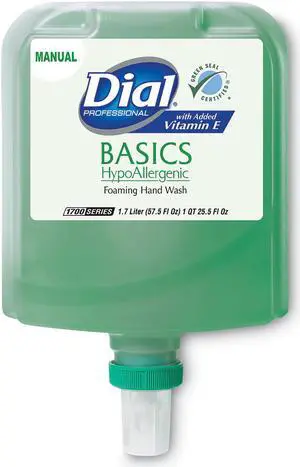 Basics Hypoallergenic Foaming Hand Wash Refill for 1700 Dispenser with Vitamin E Honeysuckle Scent 1.7 L 3/Carton DIA32499