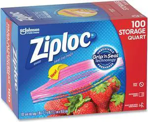 Seal Top Bags 1 qt 7.44" x 7" Clear Single 100ct Box 316962