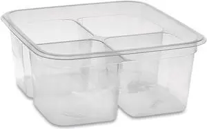 EarthChoice PET Container Bases 32oz 4-Compartment Clear 360/Carton Y6S324C
