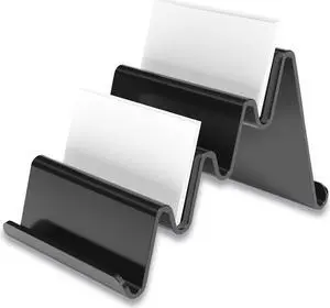 TRU RED Business Card Holder Holds 100 Cards Plastic Black TR58198