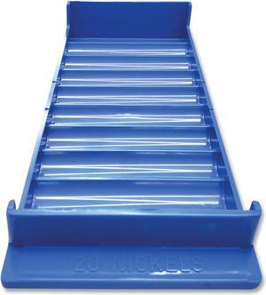 Controltek Stackable Plastic Coin Tray Nickels 10 Compartments Blue 2/Pack