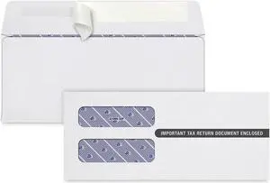 Tops 1099 Self-Seal Security Tinted Double Window Envelope White 100/Pack