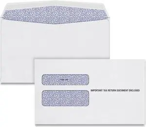 Tops W-2 Laser Double Window Envelope Commercial Flap White 24/Pack 2219C