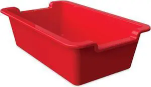 Deflecto Antimicrobial Rectangle Storage Bin Red 39510RED