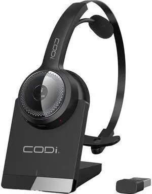 CODi Claro Wireless Headset w/ Integrated AI-Powered ENC Microphone Black (A04616)