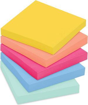 Postit Super Sticky Notes 3 x 3 Summer Joy Collection 90 SheetPad 5 PadsPack 6545SSJOY