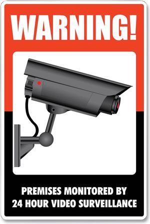 Cosco 24-Hour Video Surveillance Sign 8 x 12 Black/Red/White 098381