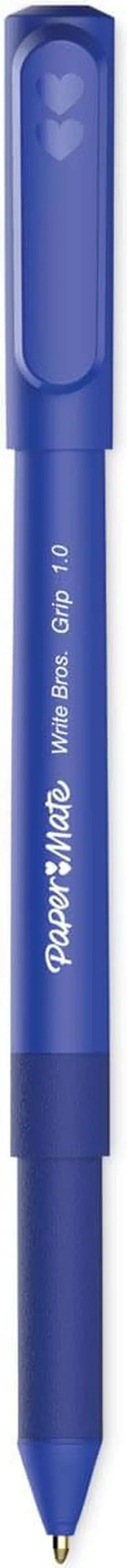 Write Bros. Grip Ballpoint Pen Stick Medium 1 mm Blue Ink Blue Barrel Dozen 2124506