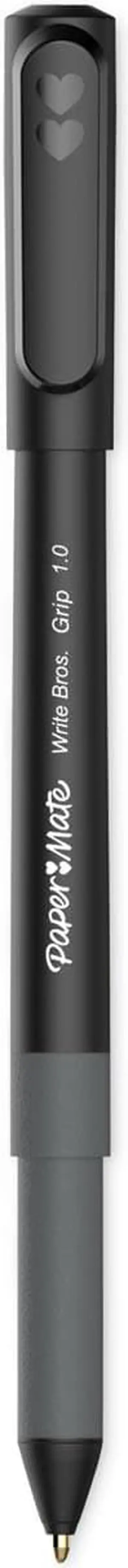 Write Bros. Grip Ballpoint Pen Stick Medium 1 mm Black Ink Black Barrel Dozen 2124509