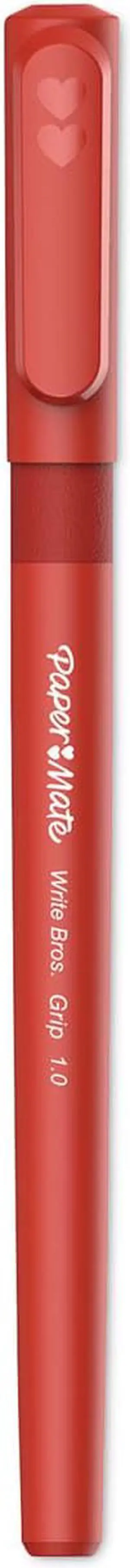 Write Bros. Grip Ballpoint Pen Stick Medium 1 mm Red Ink Red Barrel Dozen 2124505
