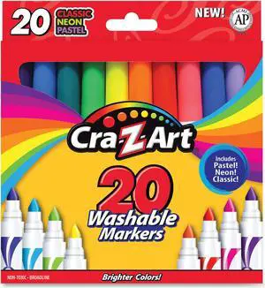 Cra-Z-Art Kids Washable Markers Non Toxic Broadline, 20 Count