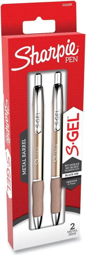 Shaprie S-Gel Premium Gel Pen Retractable Medium Black 2/Pack 2126189