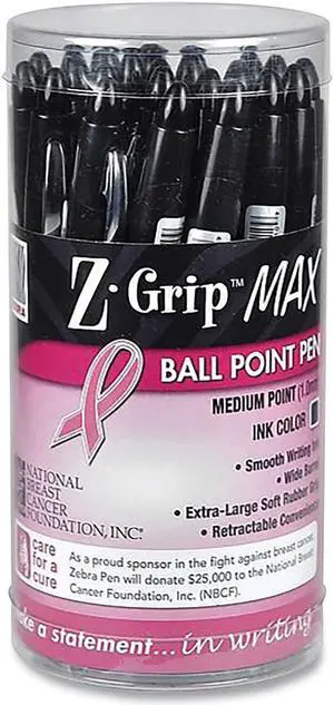 Zebra Z-Grip MAX Breast Cancer Awareness Ballpoint Pen 24/Pack 32577