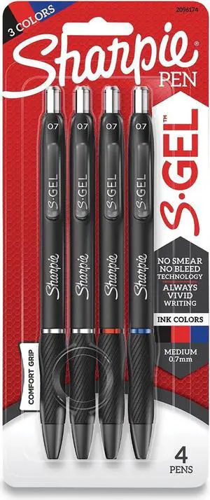 Sharpie S-Gel High-Performance Gel Pen Retractable Medium Assorted 4/Pk 2096174