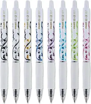Pilot Pen G2 Fashion Gel Pen Retractable Fine Assorted Ink/Barrel 5/Pack 31392