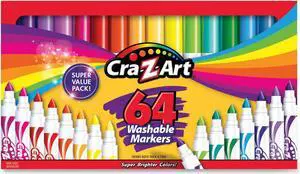 Washable Markers Broad Bullet Tip Assorted Colors 64/Set 013424