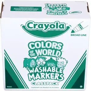 Crayola Colors of the World Washable Markers Classpack Assorted Color 240/Pk