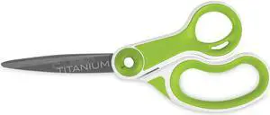 CarboTitanium Bonded Scissors 8" Long 3.25" Cut Length Straight White/Green Handle 17444