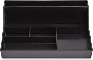 Plastic Desktop Organizer 6 Compartments 6.81 x 9.84 x 2.75 Black TR55259CC